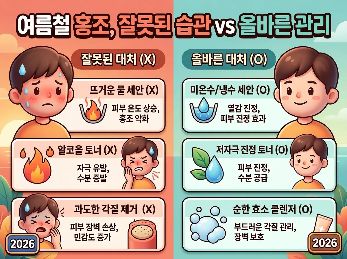 2026년 여름철 홍조 피부, 3단계 진정 수분 케어 팁 이미지 1
