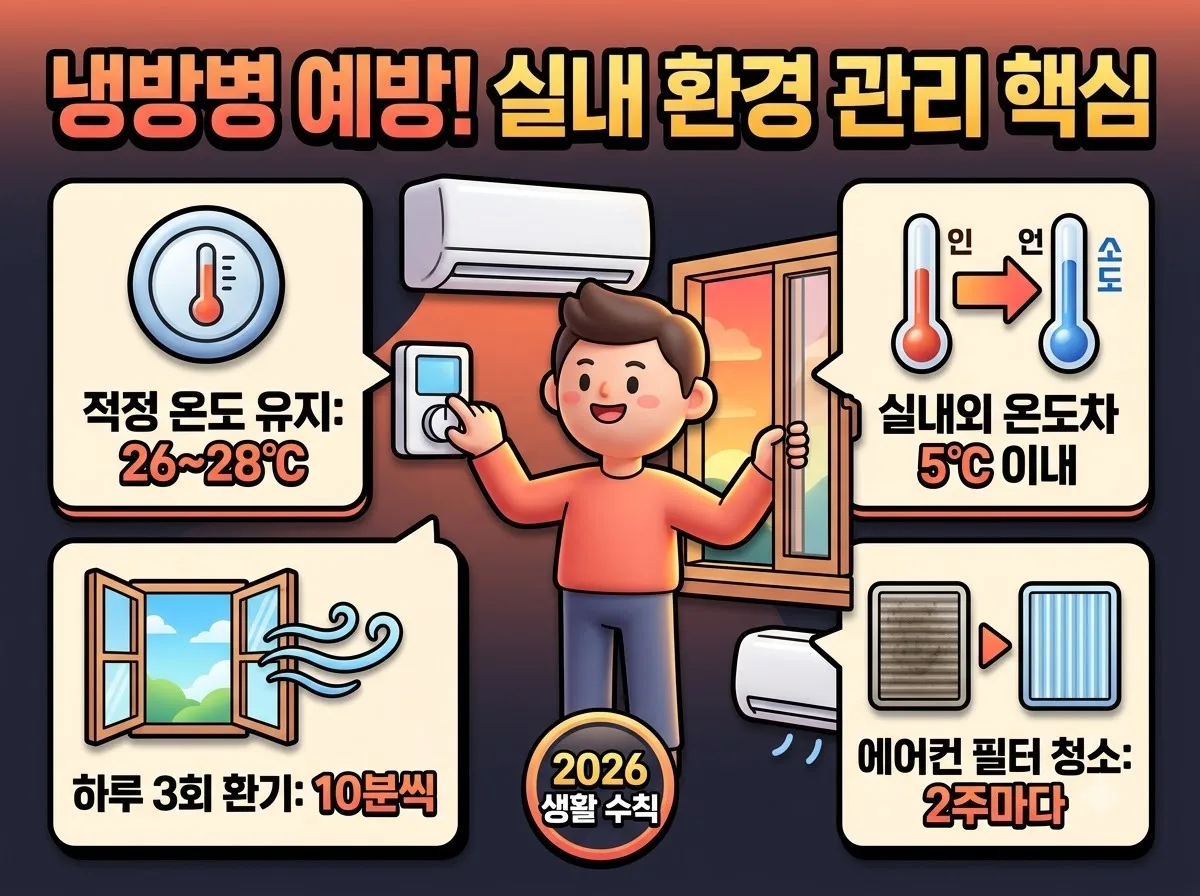 냉방병 증상 완화 및 회복 방법, 2026년 꼭 알아야 할 5가지 수칙 이미지 1