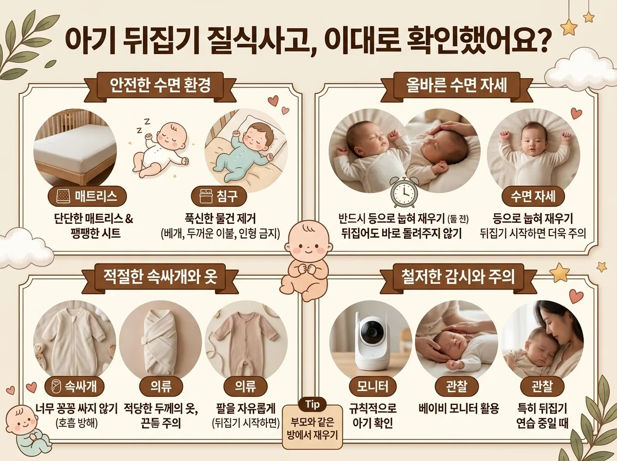 아기 뒤집기, 2026년 질식사고 막는 5가지 안전 수칙과 흔한 오해 이미지 1