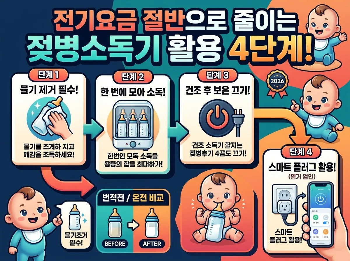 젖병소독기 전기 요금 절약하는 4가지 실천법 (2026 한전 기준) 이미지 2