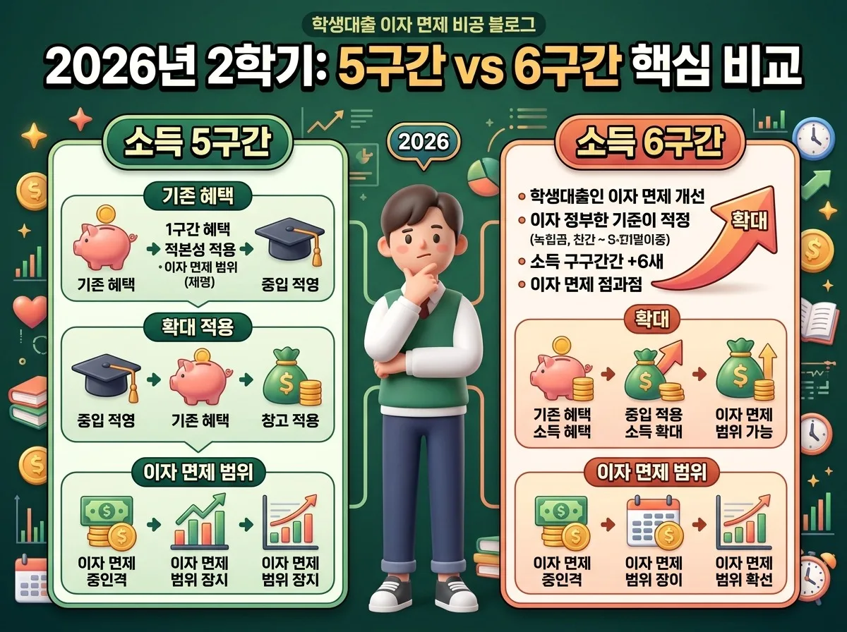 2026년 2학기 학자금대출 이자면제 6구간 확대 조건과 신청 3단계 이미지 2