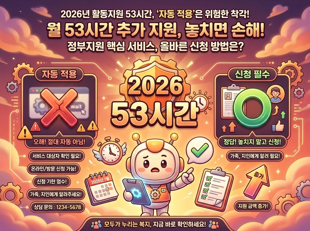 2026년 활동지원 시간 53시간 증가분, 자동 적용? 신청 필수 핵심정리