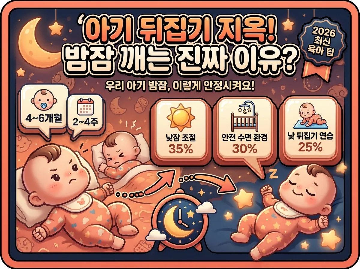 아기 뒤집기 지옥 2026, 밤잠 깨는 진짜 이유와 해결 팁