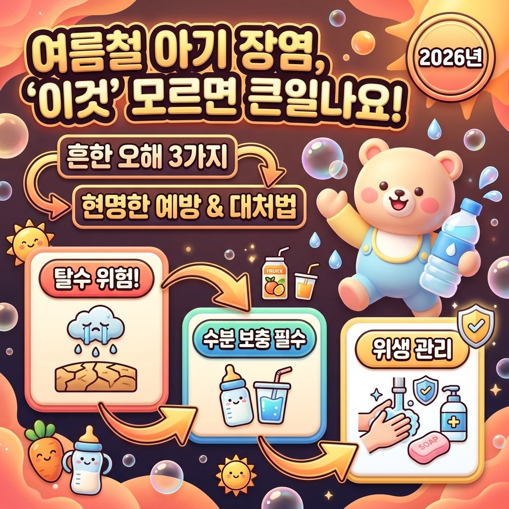 2026년 여름철 아기 급성 장염, 흔한 오해 3가지와 예방/대처법