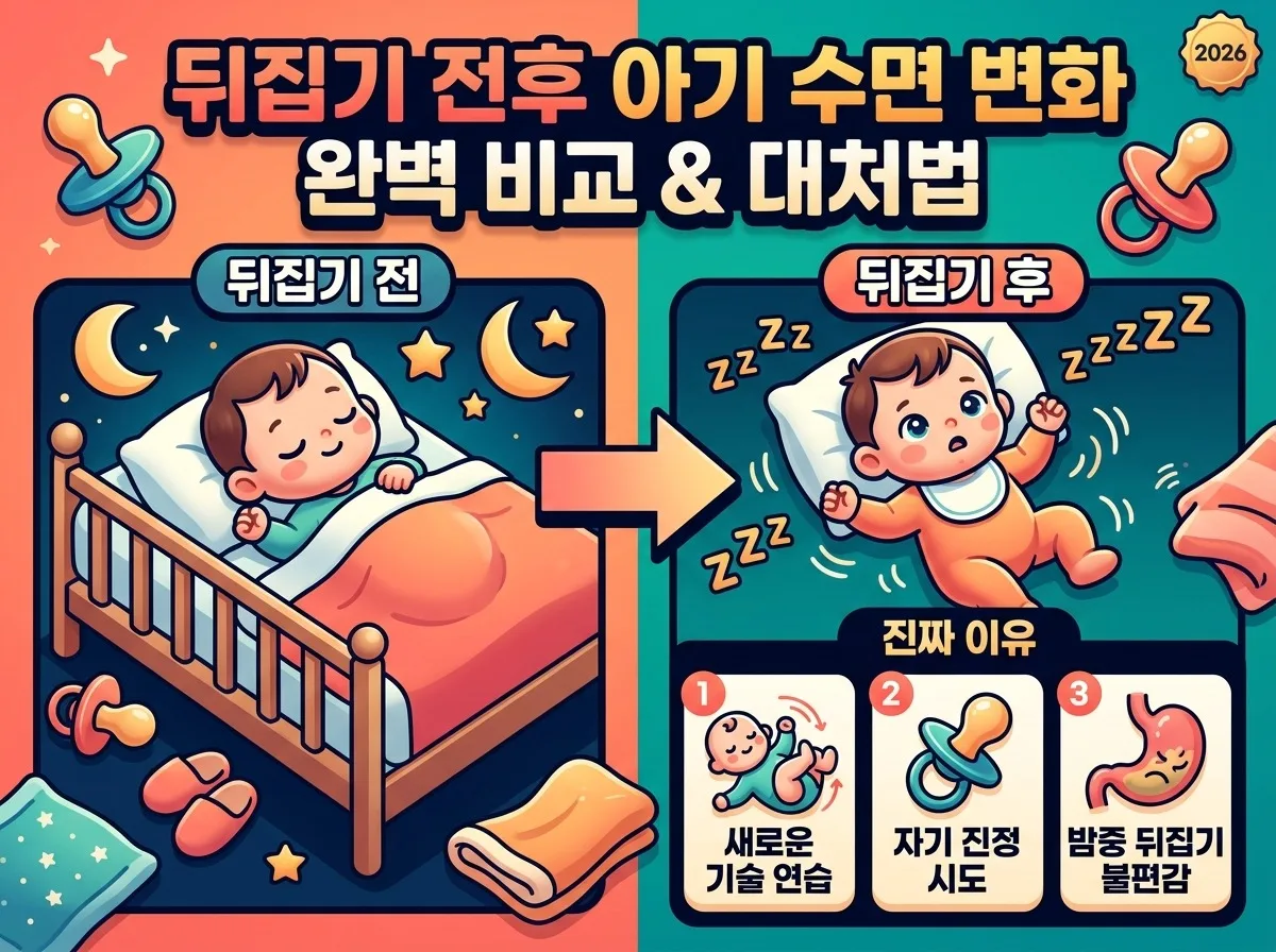 아기 뒤집기 지옥 2026, 밤잠 깨는 진짜 이유와 해결 팁 이미지 1