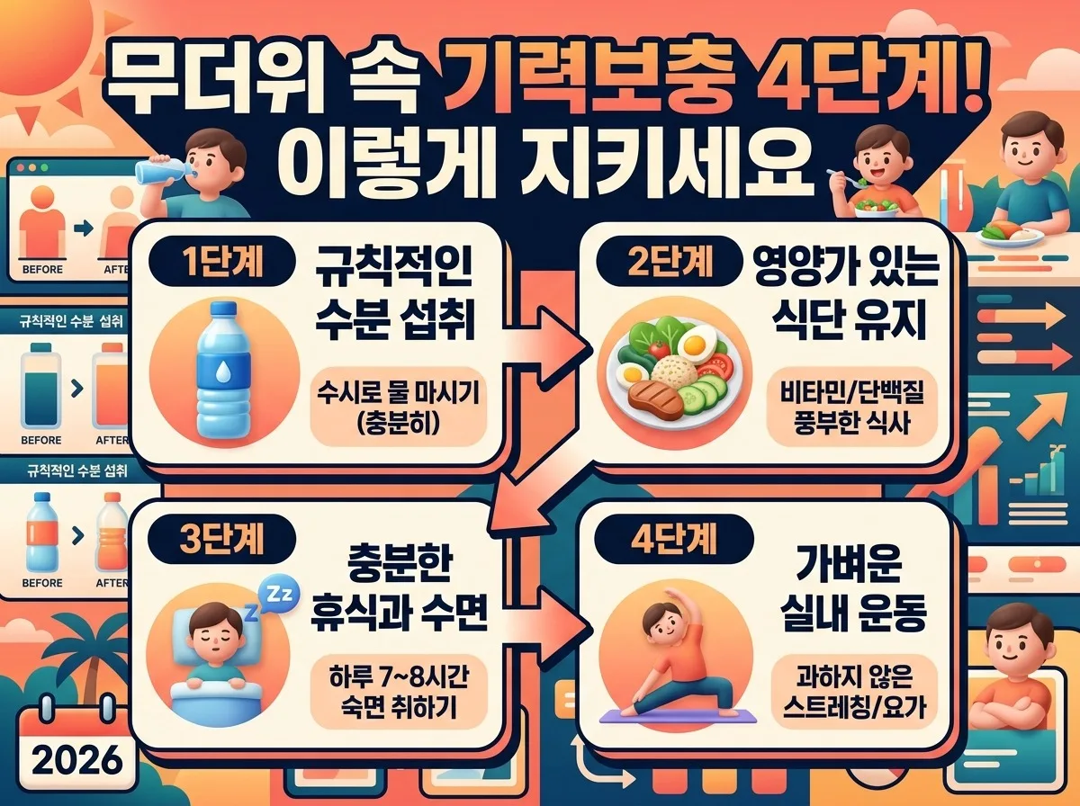 어르신 여름 건강 관리법, 2026년 폭염 속 낙상과 탈수 막는 3대 수칙 이미지 1