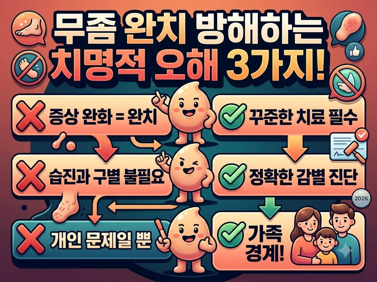 무좀 원인 3가지와 2026년 치료 시 흔히 범하는 치명적인 오해 이미지 2