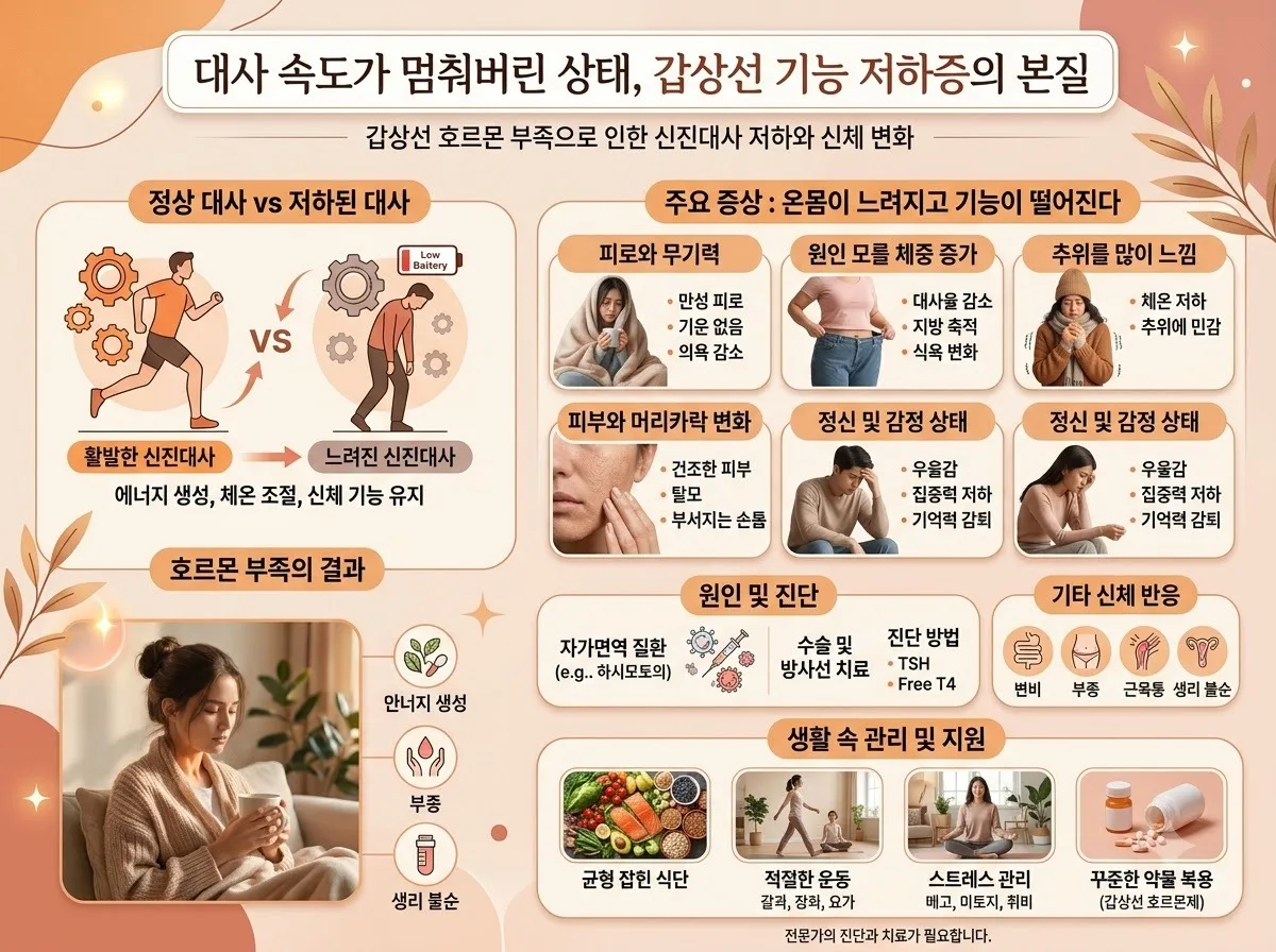 갑상선 기능 저하증 증상 3가지와 부종 피로 확인법 (2026년 기준) 이미지 1
