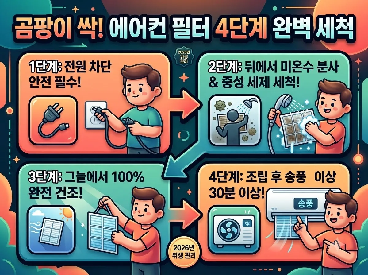 에어컨 필터 청소 주기와 곰팡이 방지 세척법, 2026년 해결 가이드 이미지 1