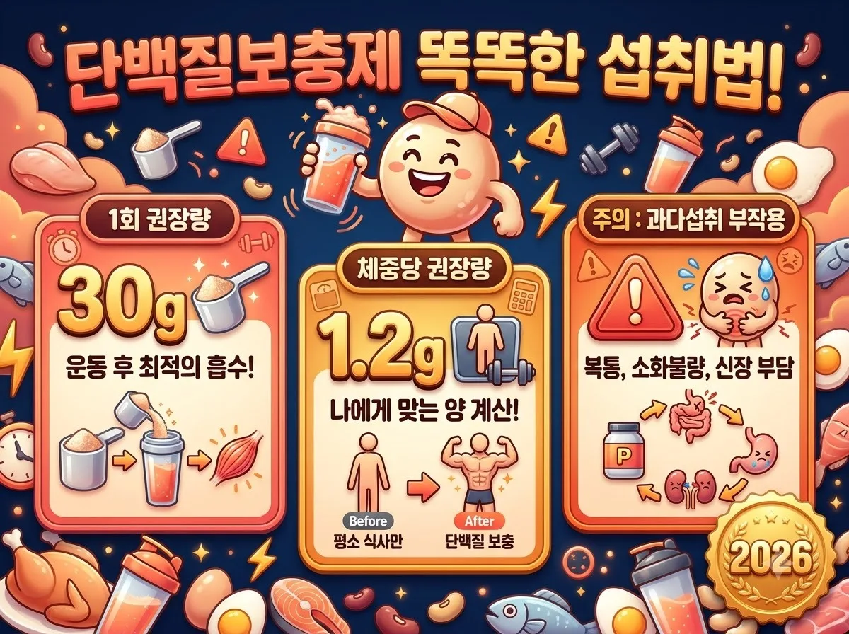 단백질보충제 효능 극대화 방법과 과다 섭취 부작용 3가지