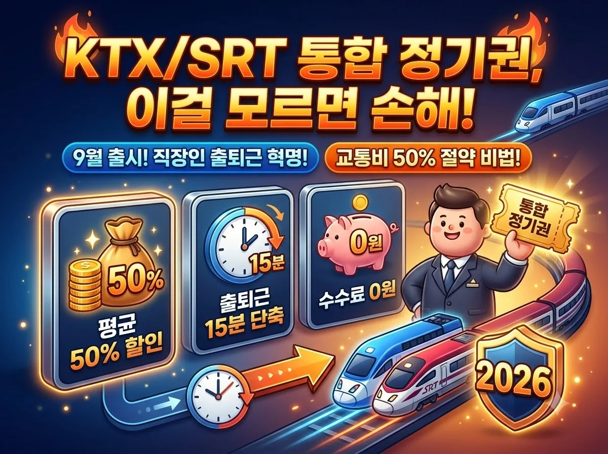 KTX SRT 통합 정기권 9월 출시, 직장인 할인 변화 3가지
