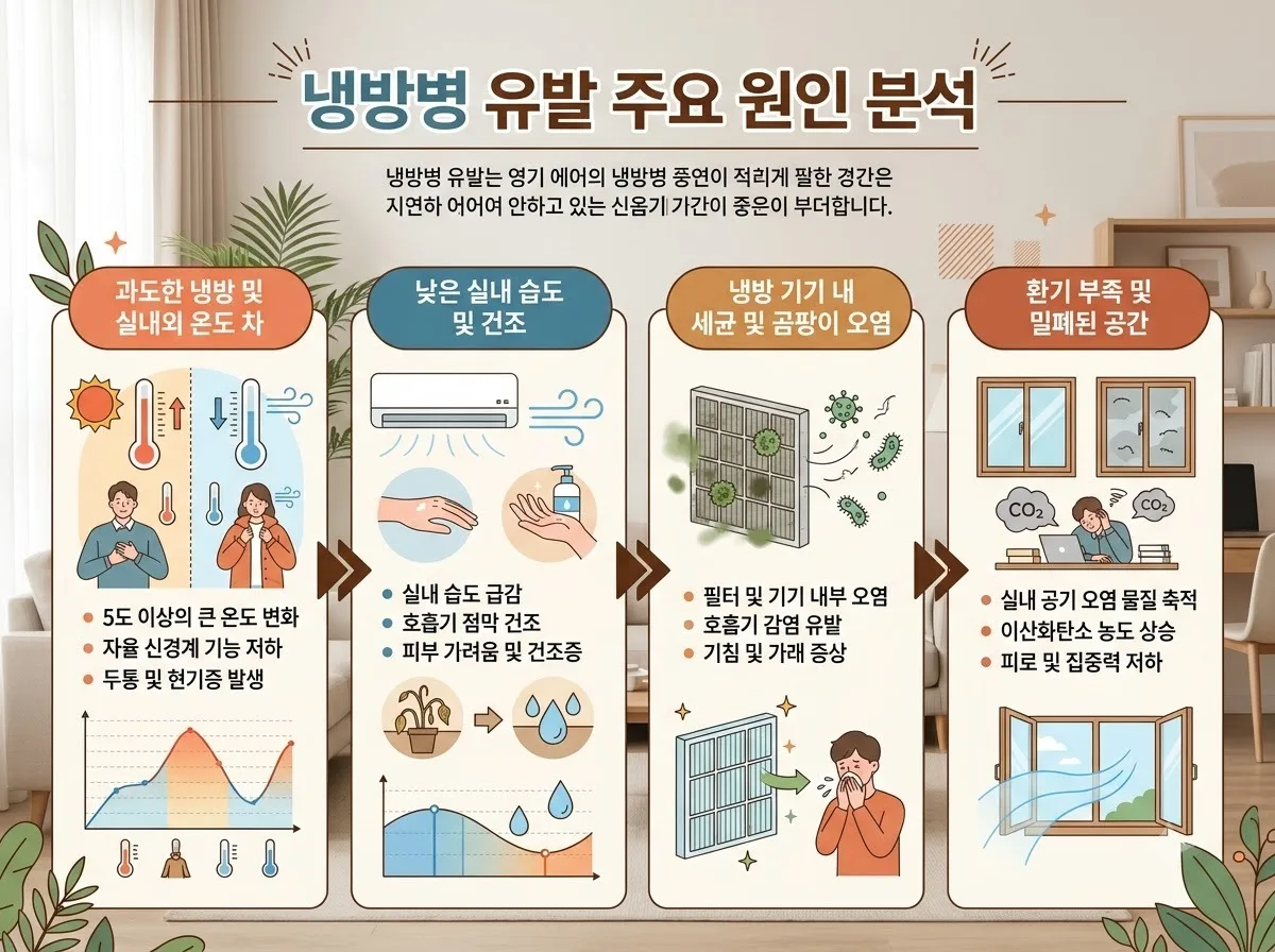 에어컨 냉방병 오한 증상 관리, 2026년 중장년 체온 유지 노하우 5가지 이미지 2