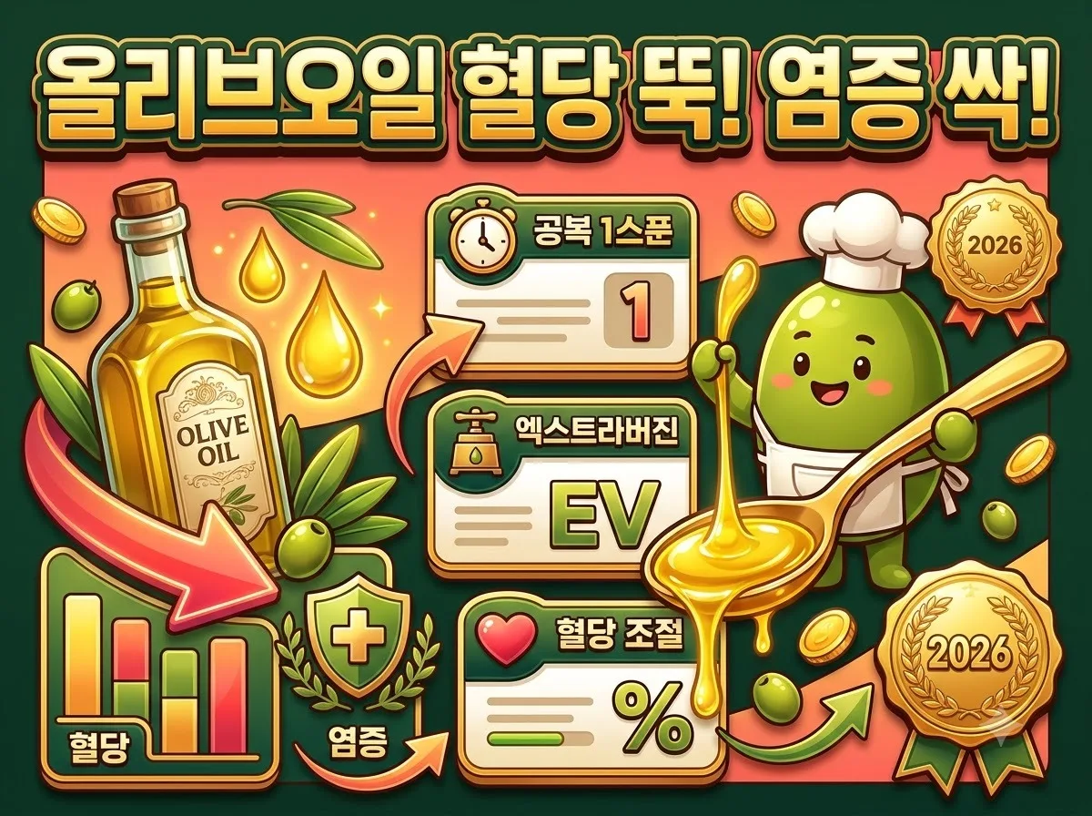 올리브오일 만성 염증과 혈당 낮추는 3가지 섭취 요령