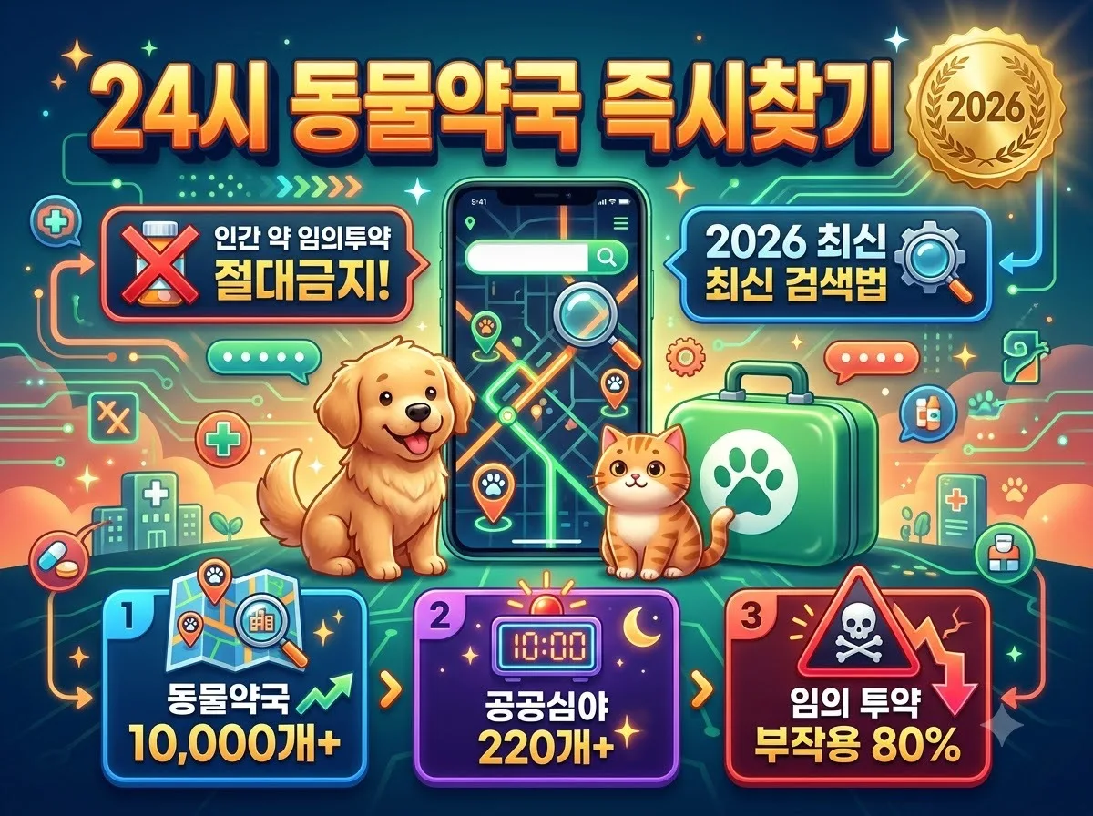 심야 24시간 동물약국, 반려동물 응급약 구매처 검색법 3가지