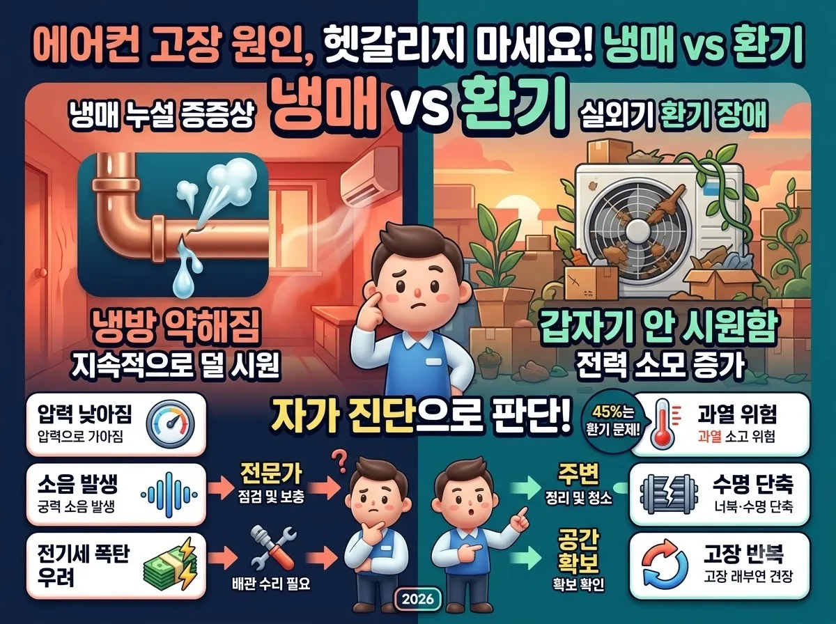 에어컨 찬 바람 안 나오고 미지근할 때 자가진단 해결법 3가지 이미지 2
