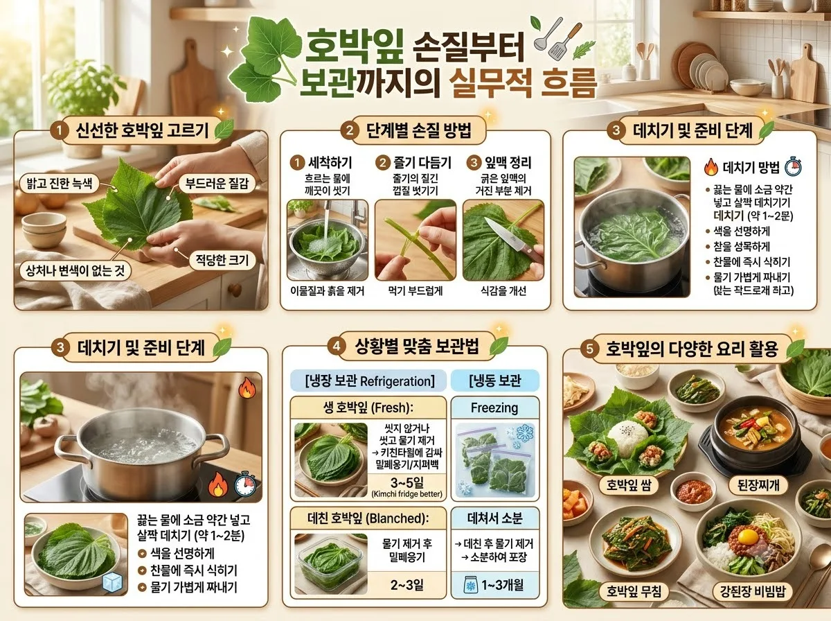 호박잎 효능 5가지와 2026년 여름 신선하게 보관하는 법 이미지 1