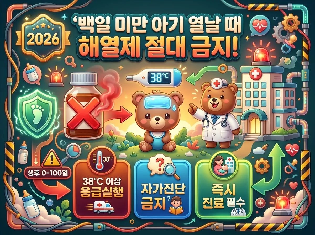 생후 100일 전 아기 접종열 발생 시 가정용 해열제 복용의 위험성