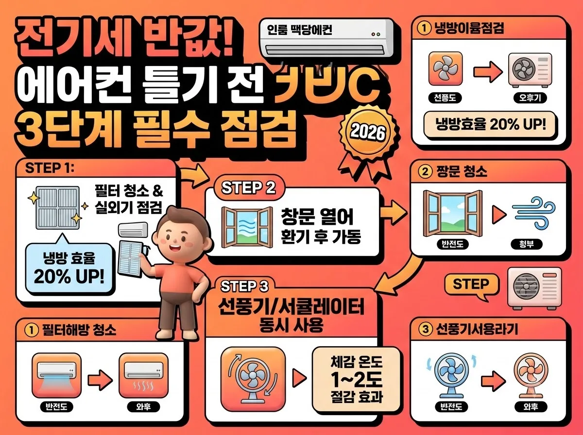원룸 벽걸이 에어컨 전기세 40% 줄이는 2026년 실전 운용법 이미지 2