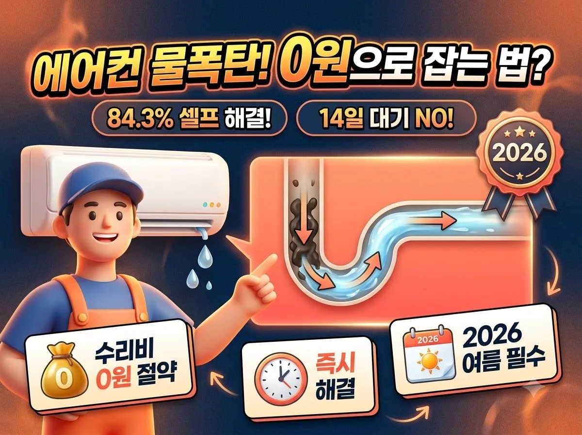 에어컨 실내기 밑으로 물 떨어질 때 배수호스 셀프 점검 해결법 3가지