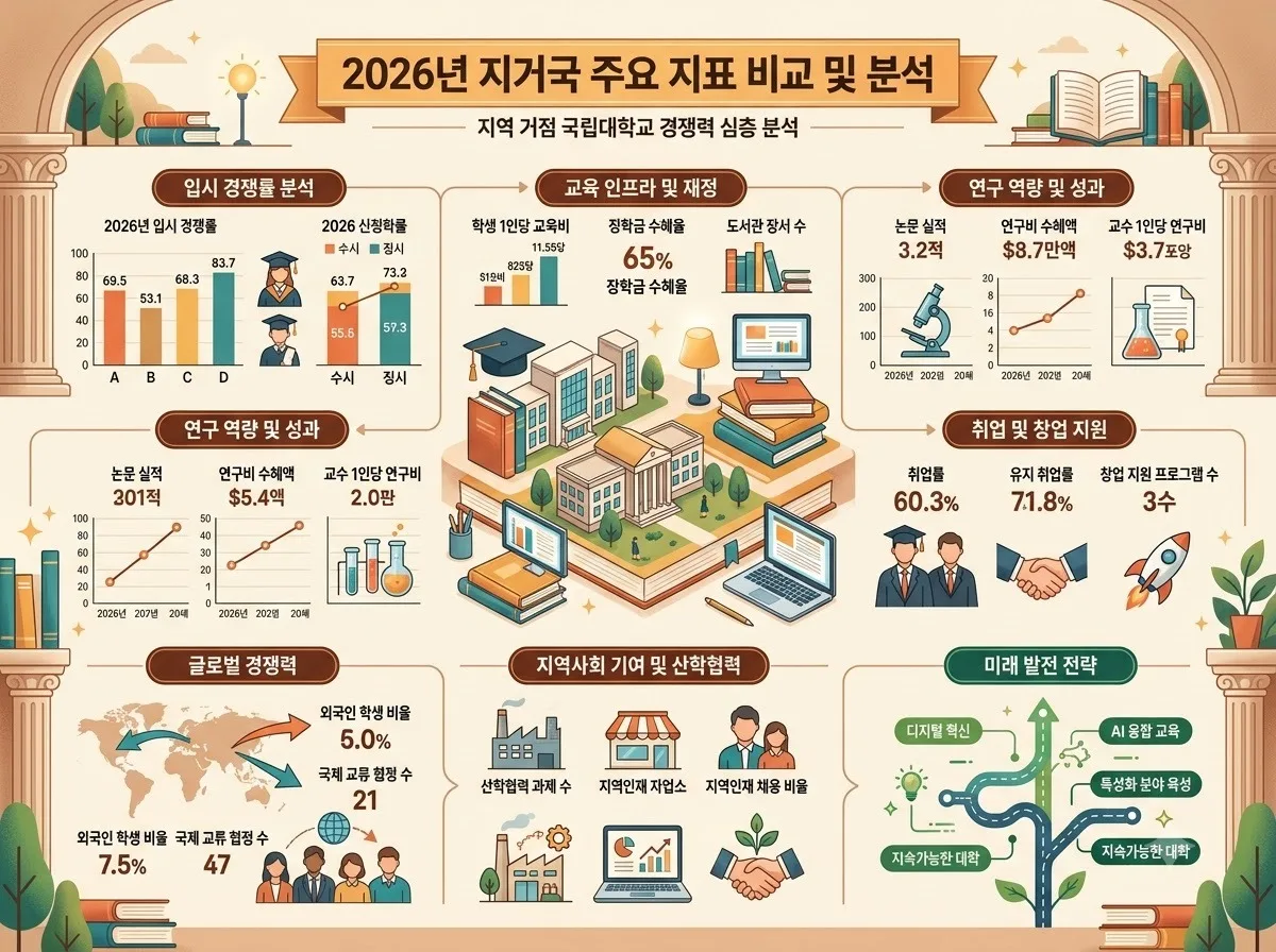 2026 지방거점국립대학교 순위 취업률 및 평판도 분석 가이드 이미지 1