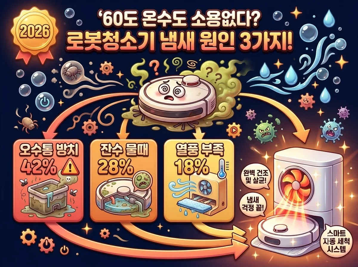 로봇청소기 온수세척 60도에도 곰팡이 냄새나는 3가지 원인과 해결책