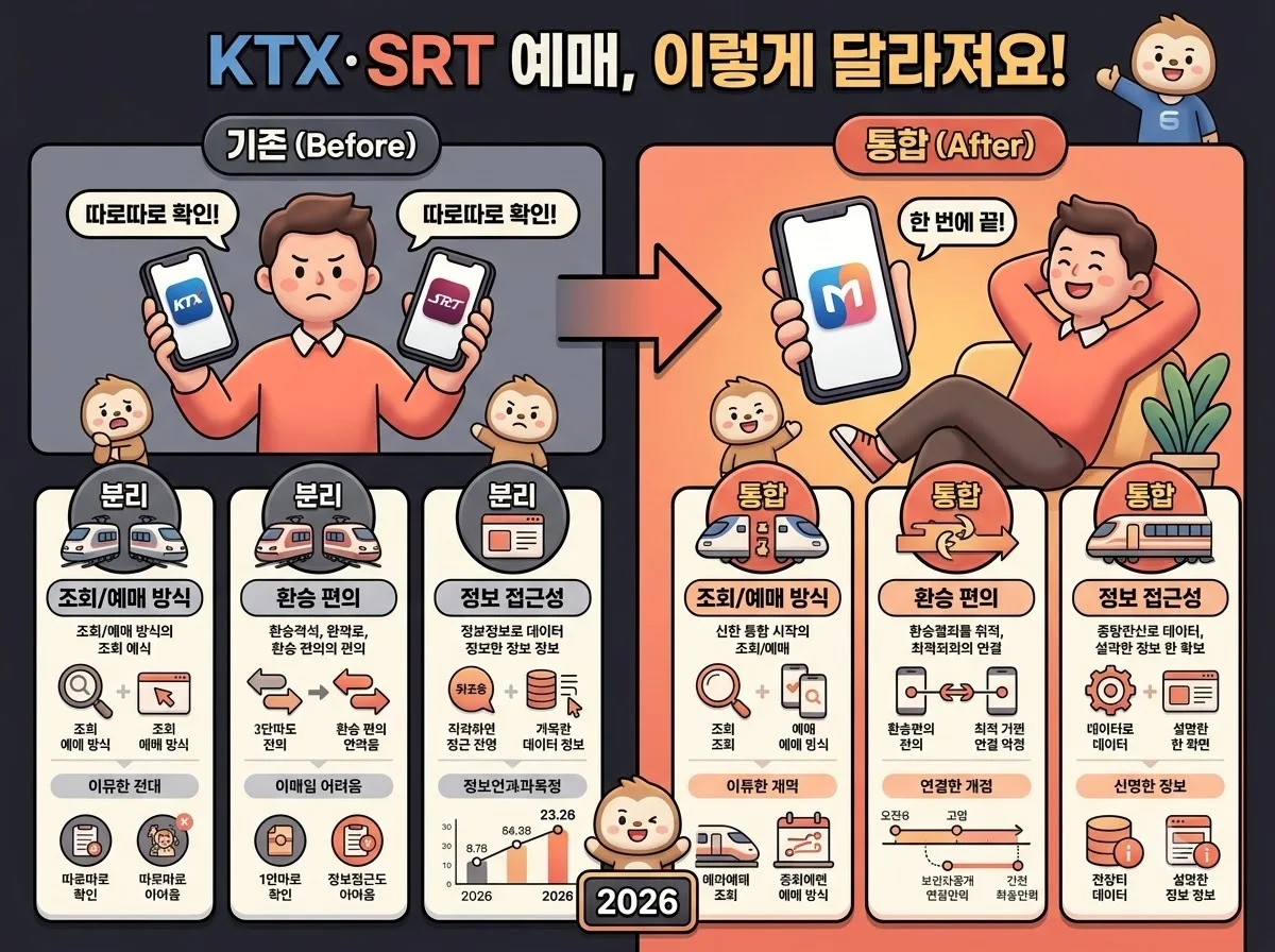 KTX SRT 통합예매 2026년 달라지는 점과 예매 실수 줄이는 법 이미지 1