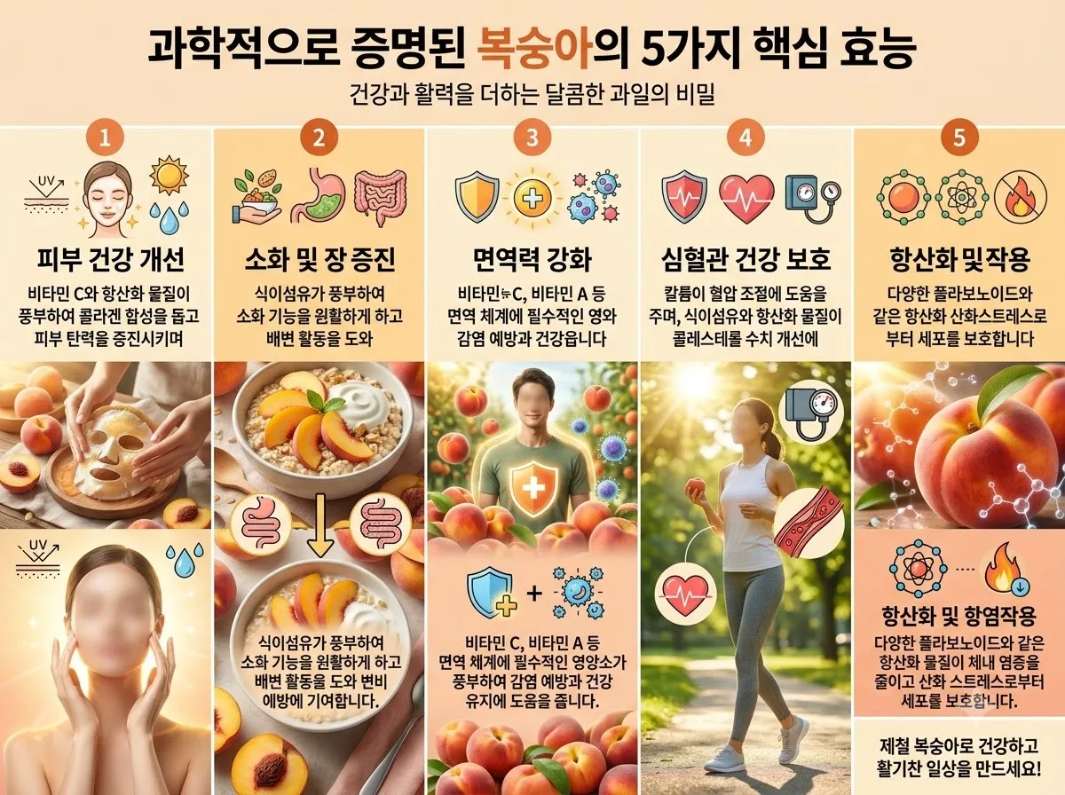 복숭아 종류 및 효능 5가지와 2026년 품종별 고르는 법 이미지 2
