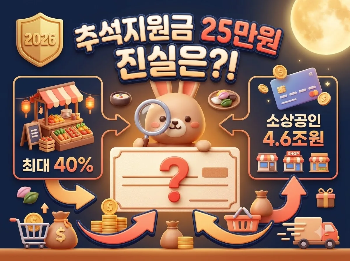 25만원 지원금 정말 주나요? 2026 추석민생지원금 진실과 오해