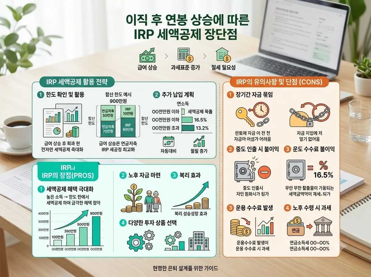 2026년 청년 IRP 이직 후 연봉 상승 시 세액공제율 변화와 주의점 이미지 1