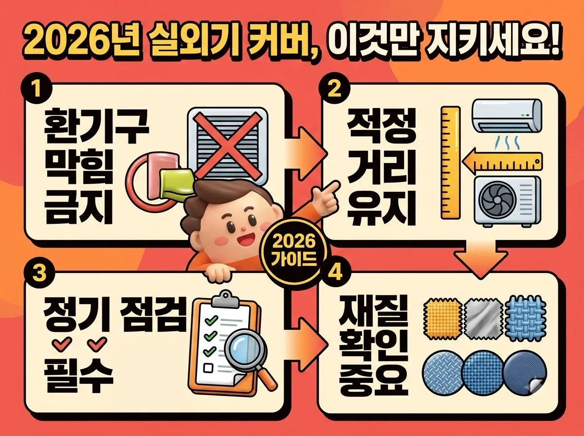 에어컨 실외기 커버 효과 3가지와 2026년 전기세 절약 주의점 이미지 2