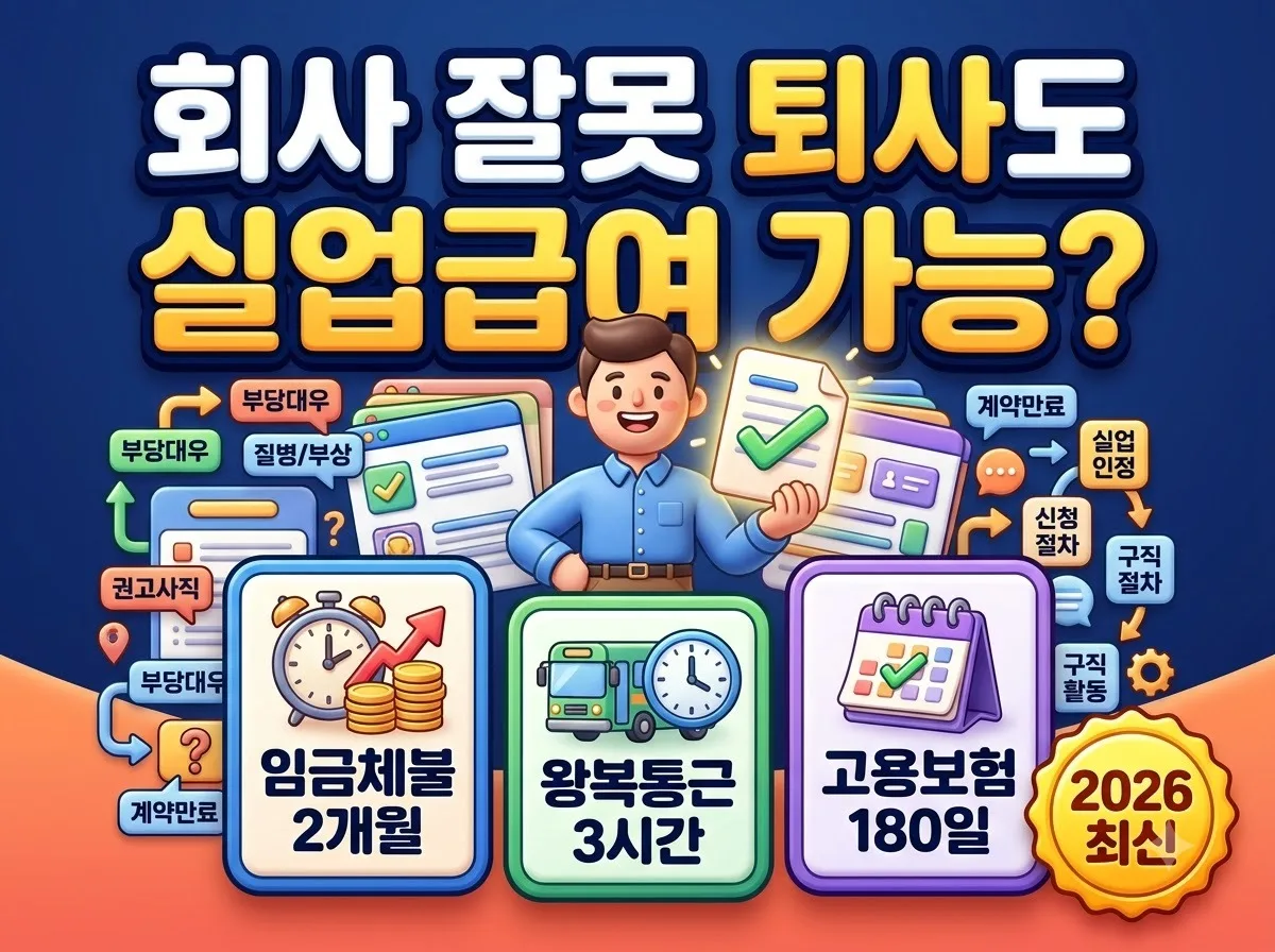 회사 때문에 퇴사 실업급여 받을 수 있을까? 2026년 인정 기준 3가지