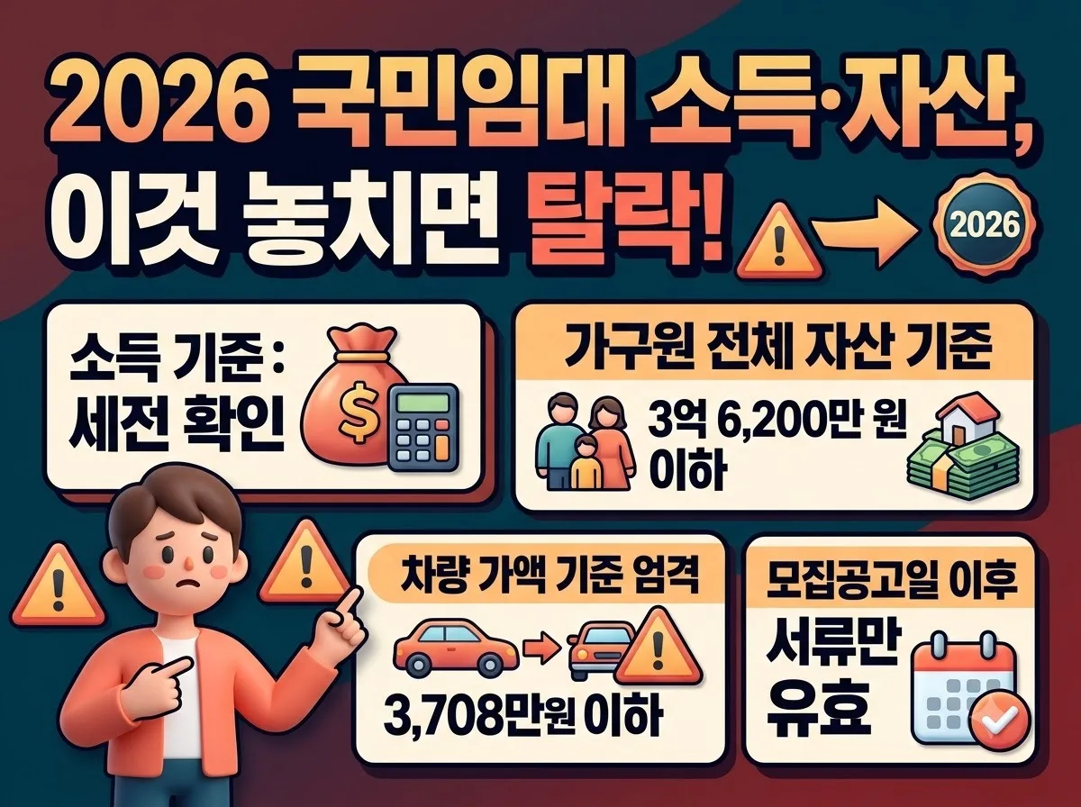 국민임대주택자격 서류심사 탈락 막는 2026년 대비 필수 서류 5가지 이미지 2