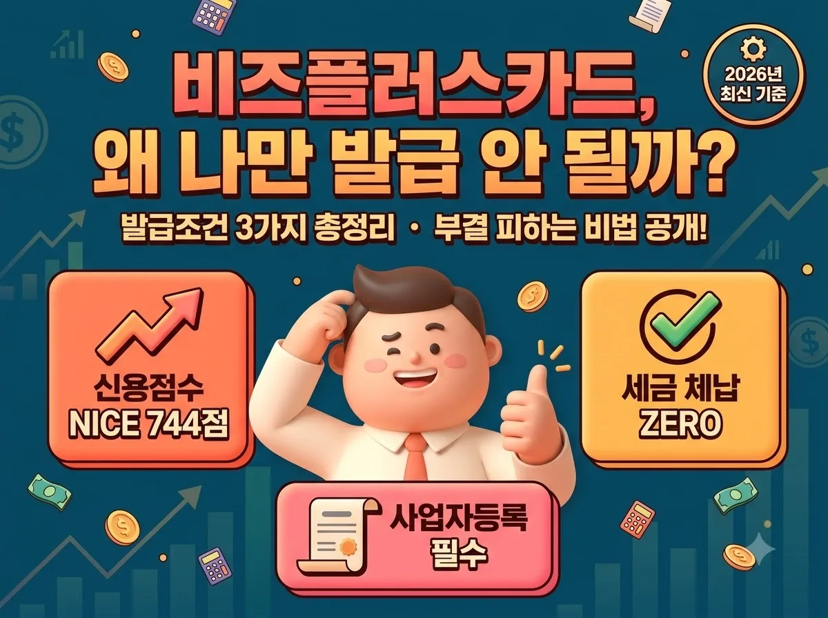 비즈플러스카드 발급조건 3가지와 개인사업자 부결 피하는 방법