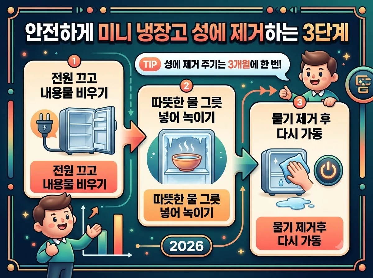 소형 미니 냉장고 여름철 적정 온도 설정과 성에 제거법 3가지 이미지 1