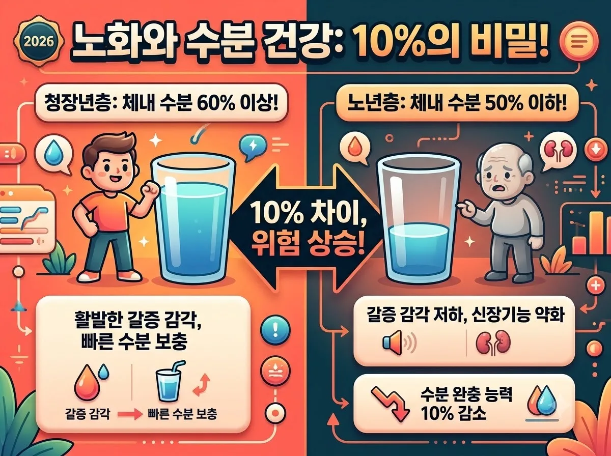 노인 탈수 증상 3가지 신호와 2026년 여름철 필수 예방법 이미지 1