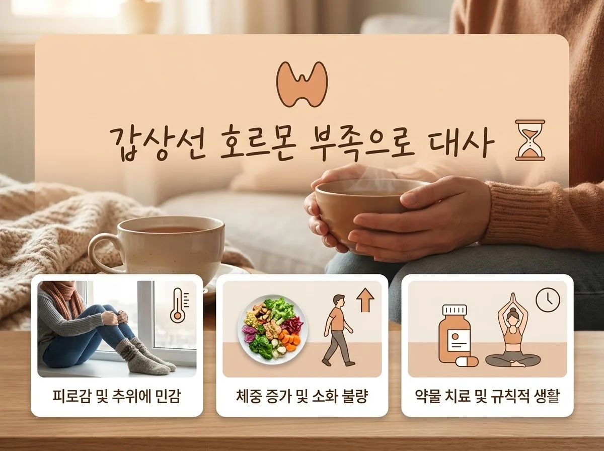 갑상선 기능 저하증 증상 3가지와 부종 피로 확인법 (2026년 기준)