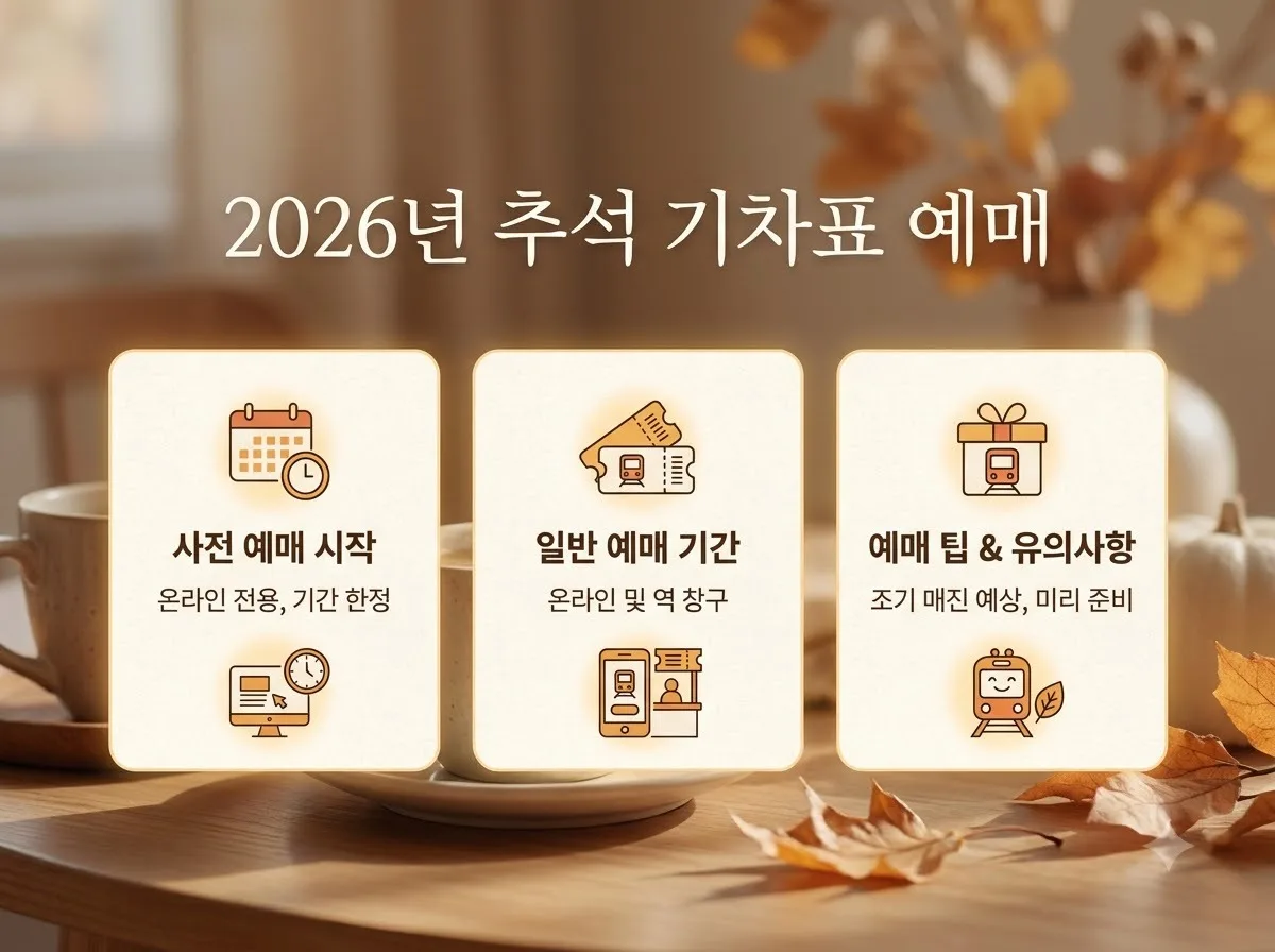 2026년 추석 기차표 예매 기간 총정리: 코레일 SRT 일정 및 주의사항