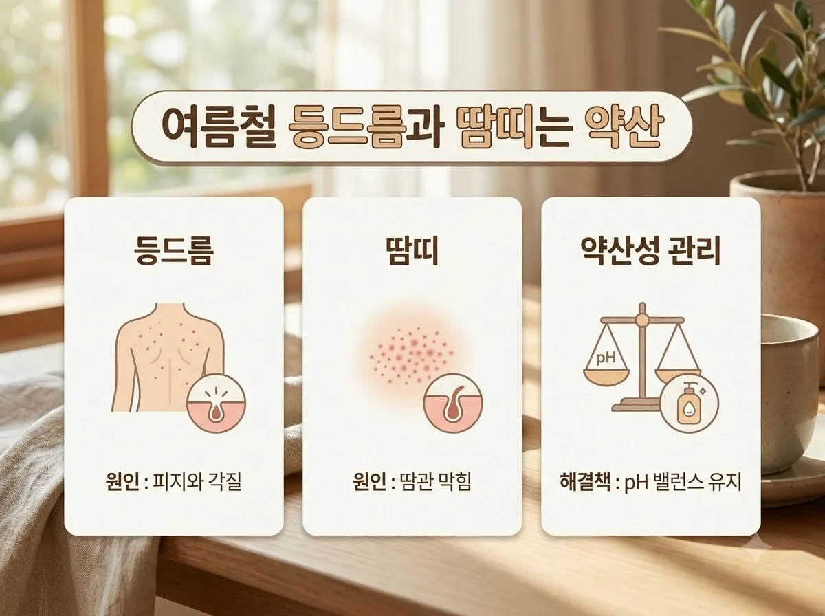 여름철 땀띠 성인 등드름 예방을 위한 3단계 바디케어 루틴
