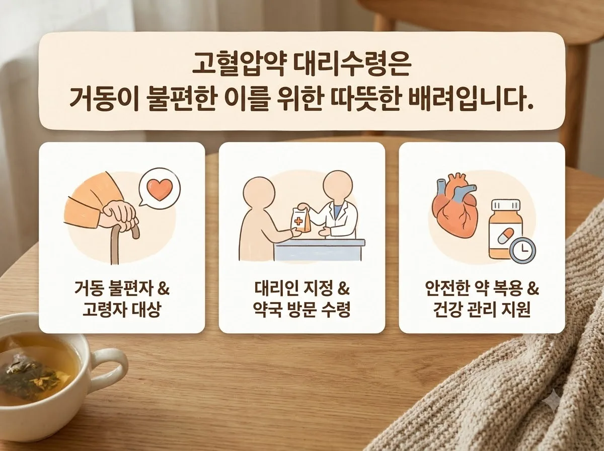 고혈압약 처방전 대리수령 가족 범위와 2026년 지참 서류 3가지