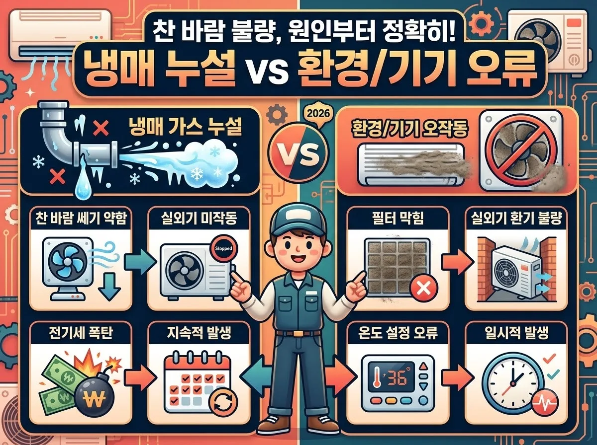 에어컨 찬 바람 안 올 때 냉매 가스 충전 필요성 확인법 3가지 이미지 1