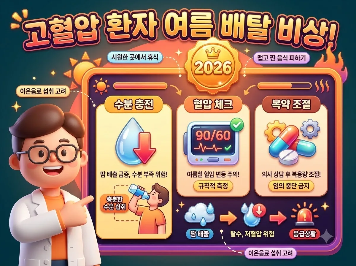 고혈압 환자가 여름철 배탈을 가볍게 넘기면 안 되는 3가지 이유