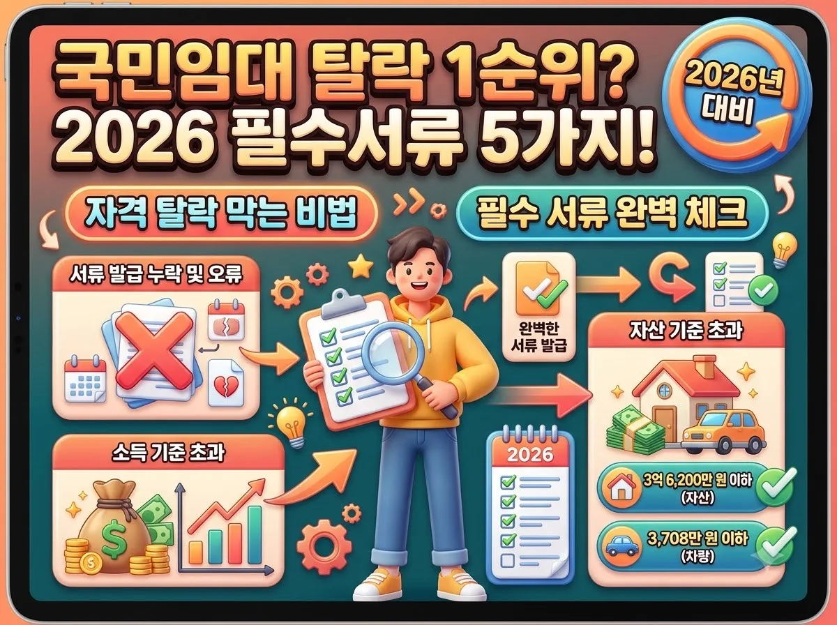 국민임대주택자격 서류심사 탈락 막는 2026년 대비 필수 서류 5가지