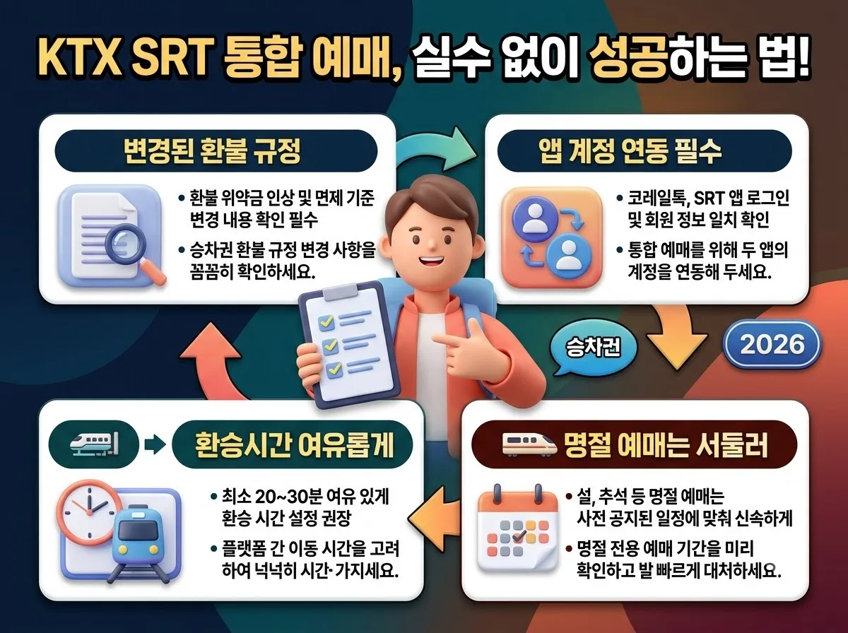 2026년 9월 KTX SRT 통합 예매, 달라지는 3가지와 예매 실수 예방책 이미지 2