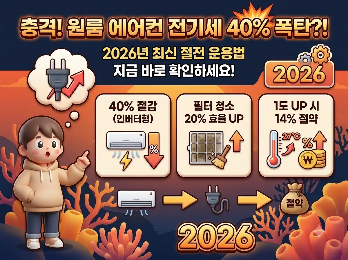원룸 벽걸이 에어컨 전기세 40% 줄이는 2026년 실전 운용법