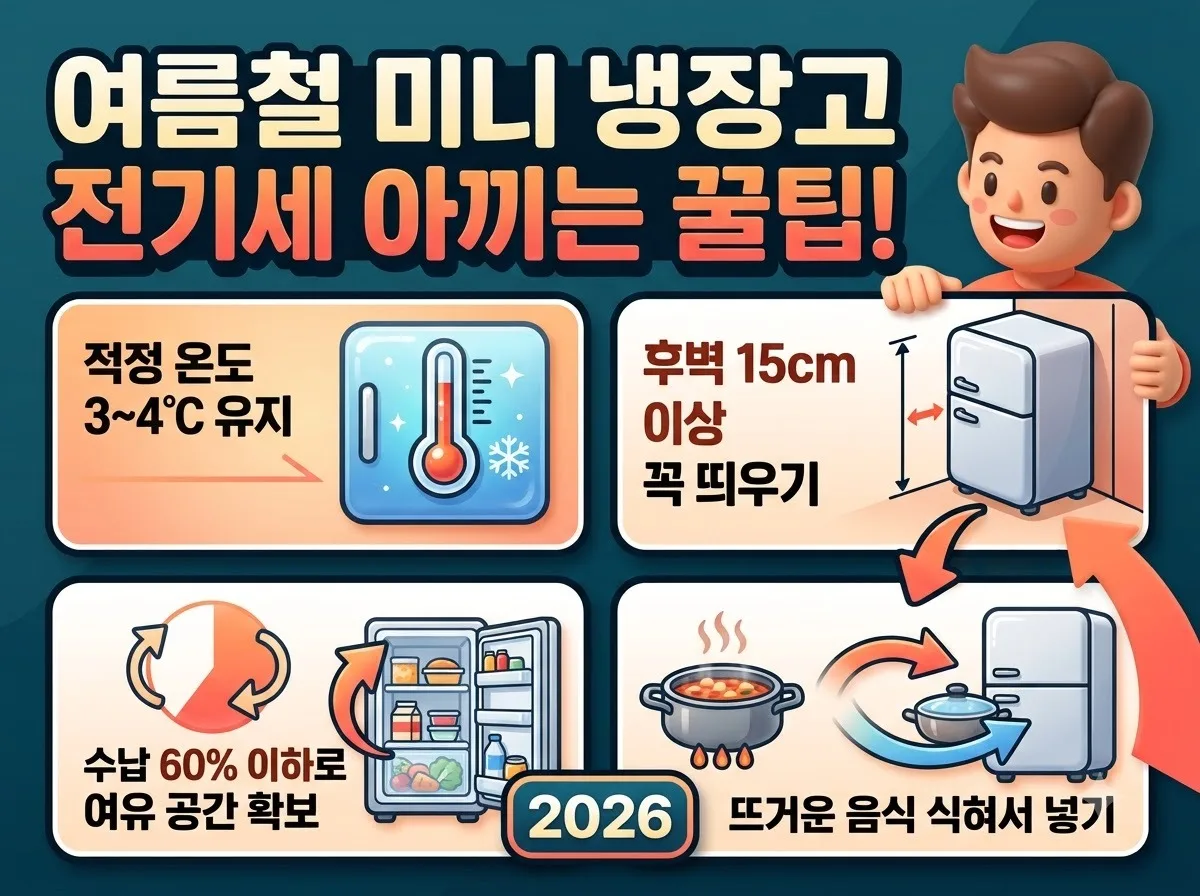 소형 미니 냉장고 여름철 적정 온도 설정과 성에 제거법 3가지 이미지 2