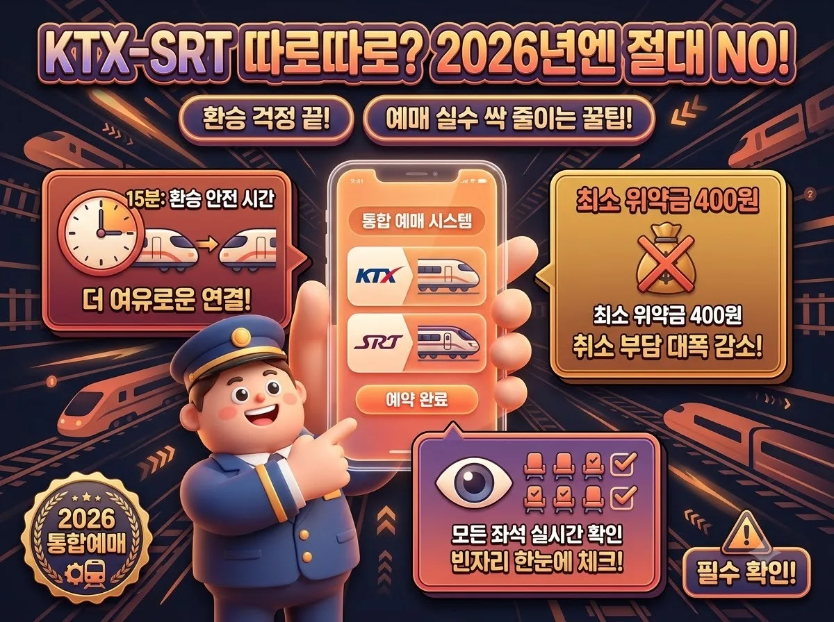 KTX SRT 통합예매 2026년 달라지는 점과 예매 실수 줄이는 법