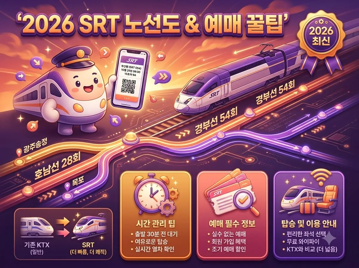 SRT 노선도와 2026 수서발 시간표 구간별 정차역과 예매 주의점