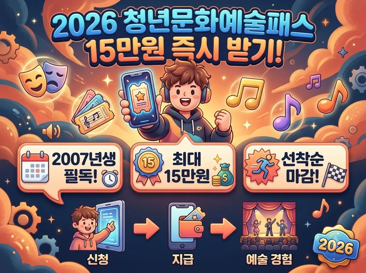 청년문화예술패스 2026년 신청 대상과 15만원 사용법은 무엇일까