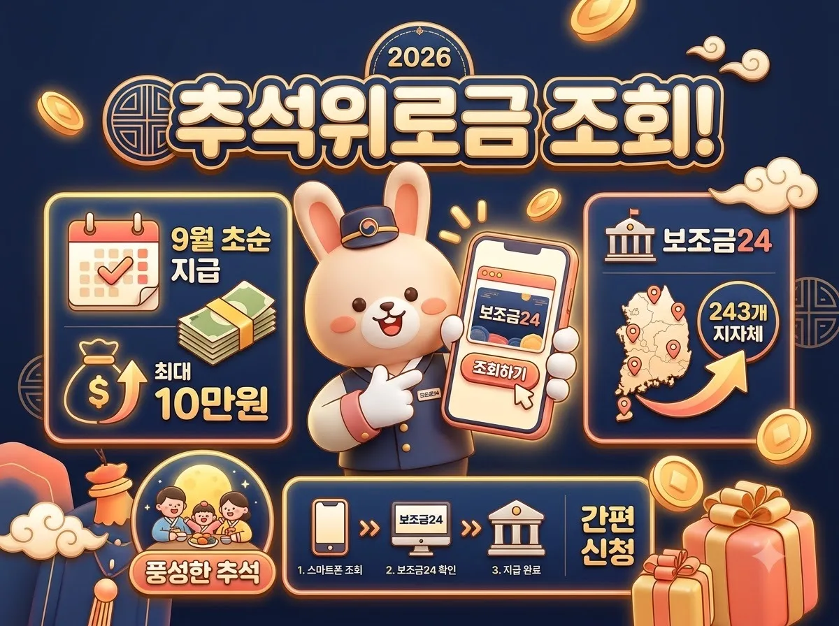 2026 추석민생지원금 지자체별 명절위로금 대상 조회 및 신청법