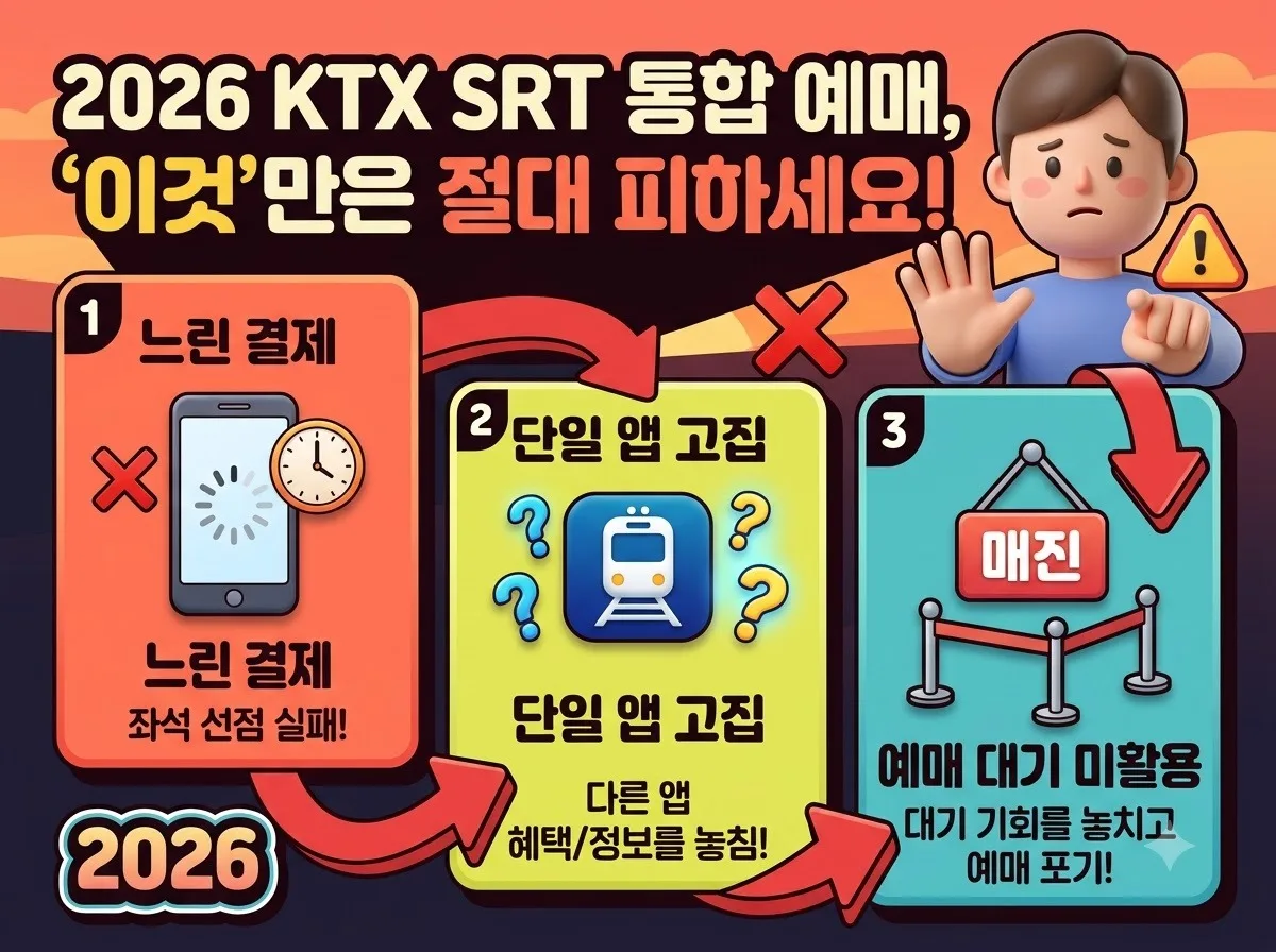 KTX SRT 통합 예매 2026년 꼭 피해야 할 3가지 실수와 팁 이미지 1